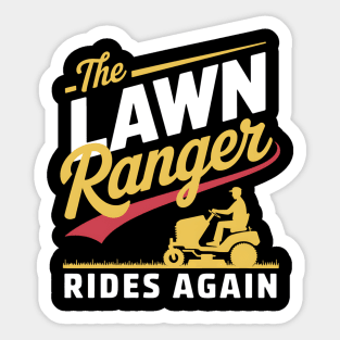 The Lawn Ranger Rides Again - Lawn Tractor Mowing Sticker